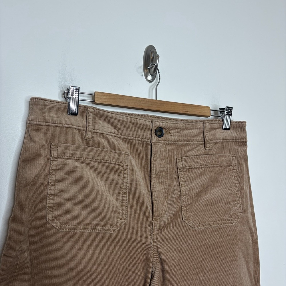 Loft The Palmer Wide Leg Corduroy Pants Tan Womens Size 10 High Rise Stretch - Picture 2 of 7
